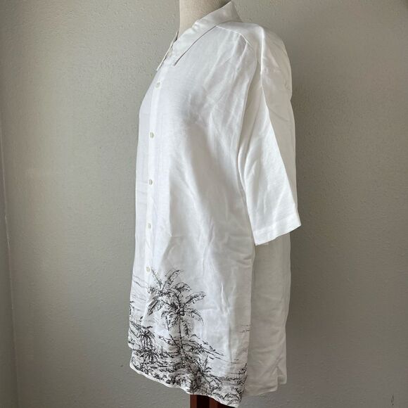NWOT Tropical Linen Blend Button Down Shirt Size XXL - Picture 4 of 7